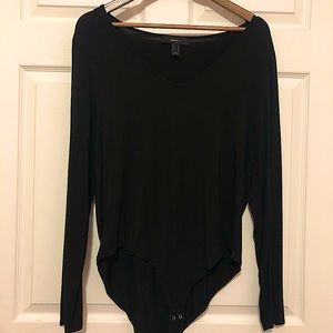 F21 Black Long Sleeve Body Suit